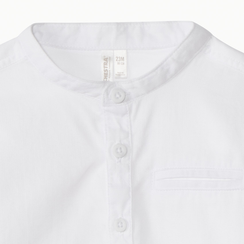 Πουκάμισο βαμβακερό με γιακά col mao και μακριά μανίκια για μωρό αγόρι 