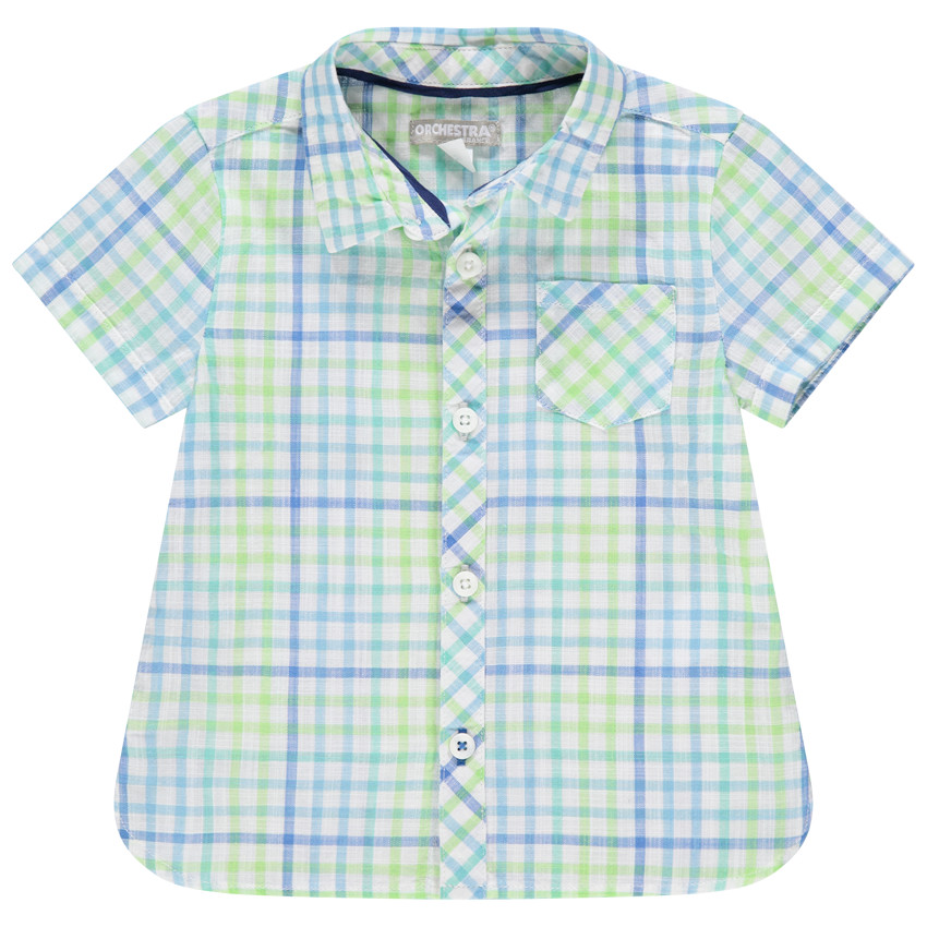 Πουκάμισο κοντομάνικο καρό με τσέπη 