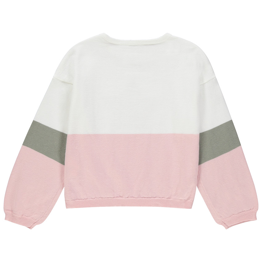 Pull en tricot bicolore à étoile iridescente  