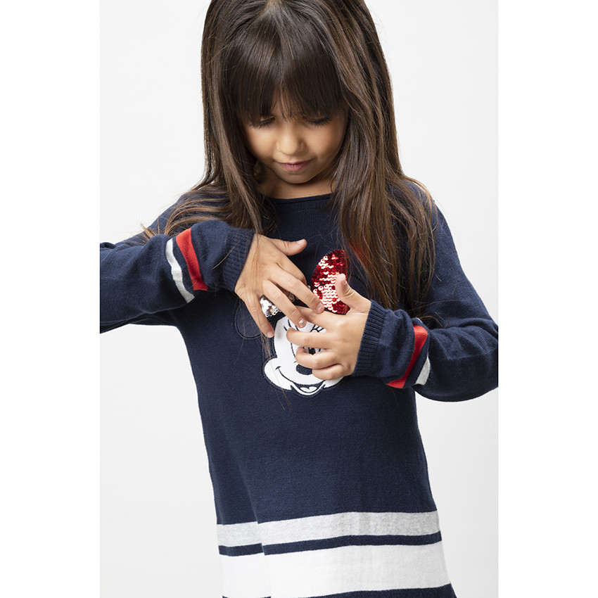 Φόρεμα μακρυμάνικο Minnie Disney και  μαγικές παγιέτες για κορίτσι 