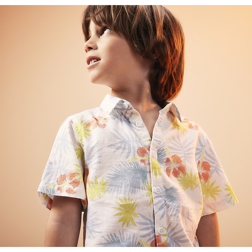 Κοντομάνικο πουκάμισο με εξωτικό σχέδιο για αγόρι 