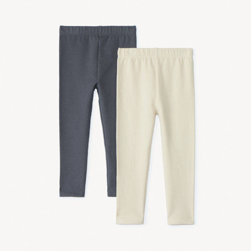 Σετ από 2 μονόχρωμα κολάν από molleton για bebe κορίτσι 