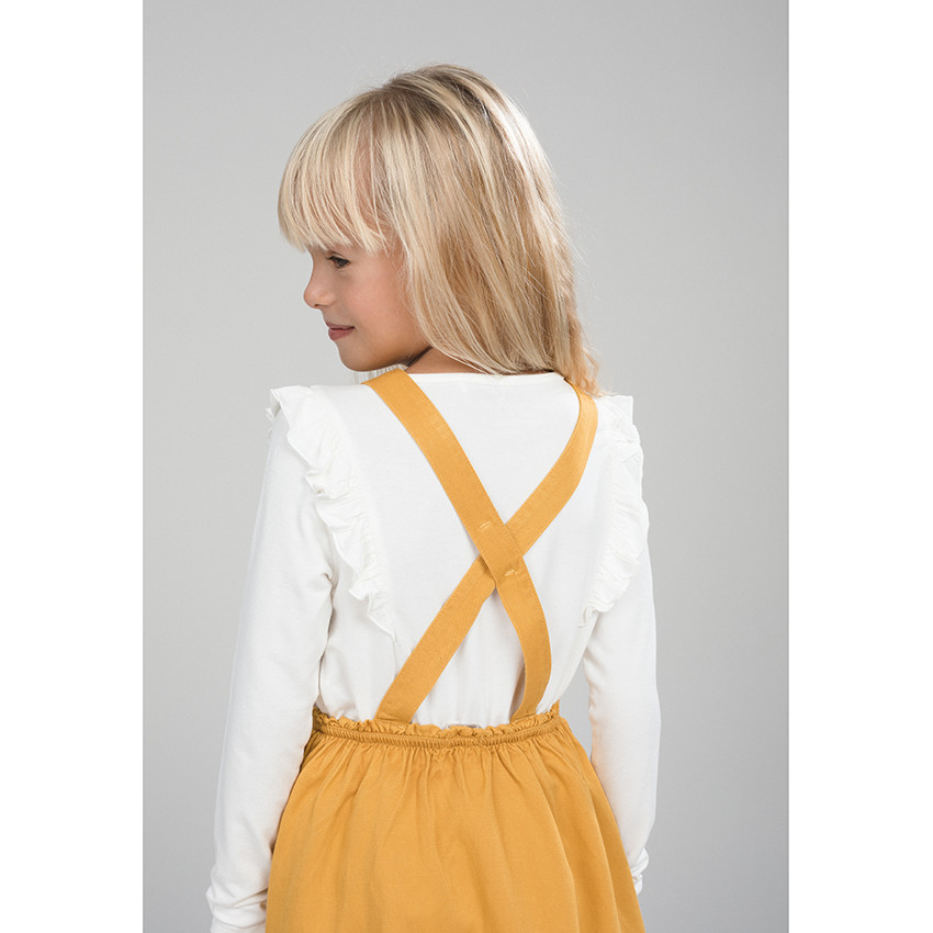 T-shirt manches longues uni avec coeur brillant et volants   Additional T-shirt manches longues uni avec coeur brillant et volants