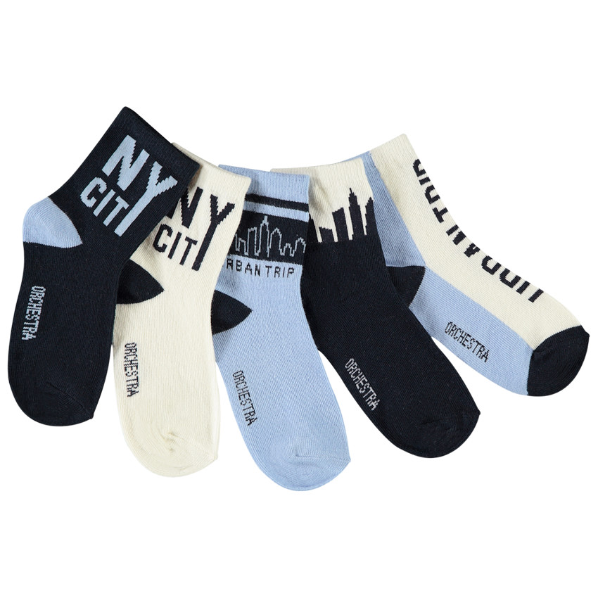 Lot de 5 paires de chaussettes bicolores pour garçon 