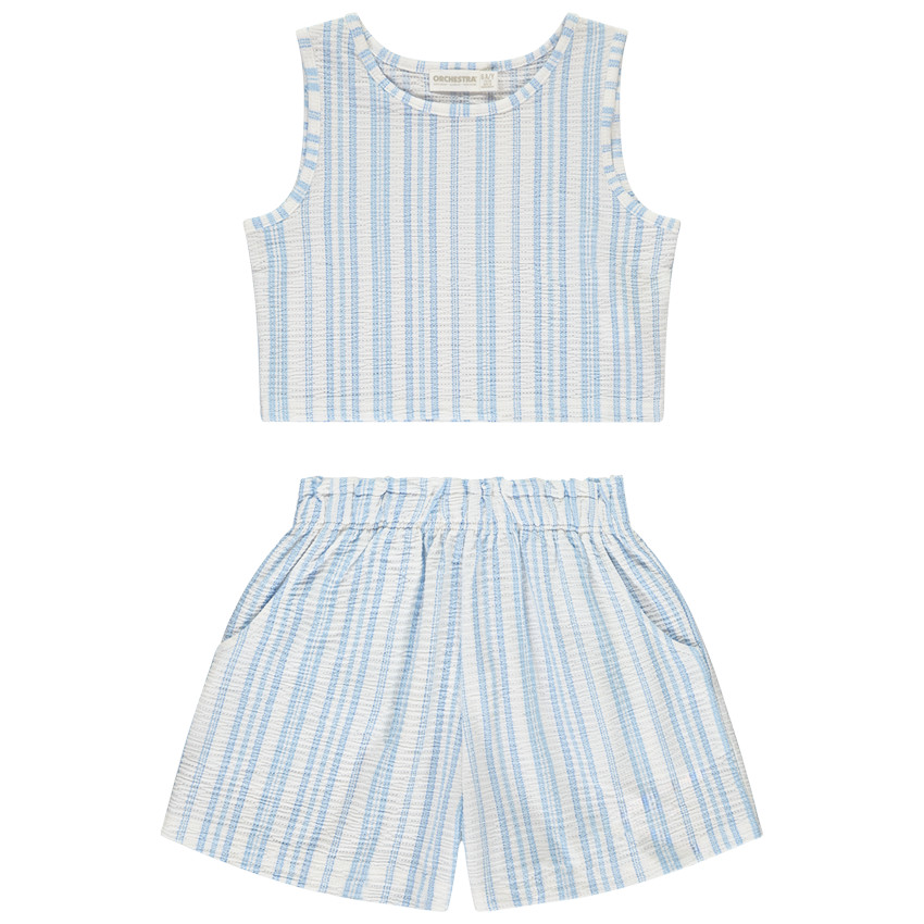 Σέτ κοντό 2 τμχ. ριγέ φουστίτσα για κορίτσι 