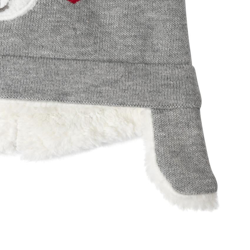 Bonnet en tricot motif ours doublé sherpa 