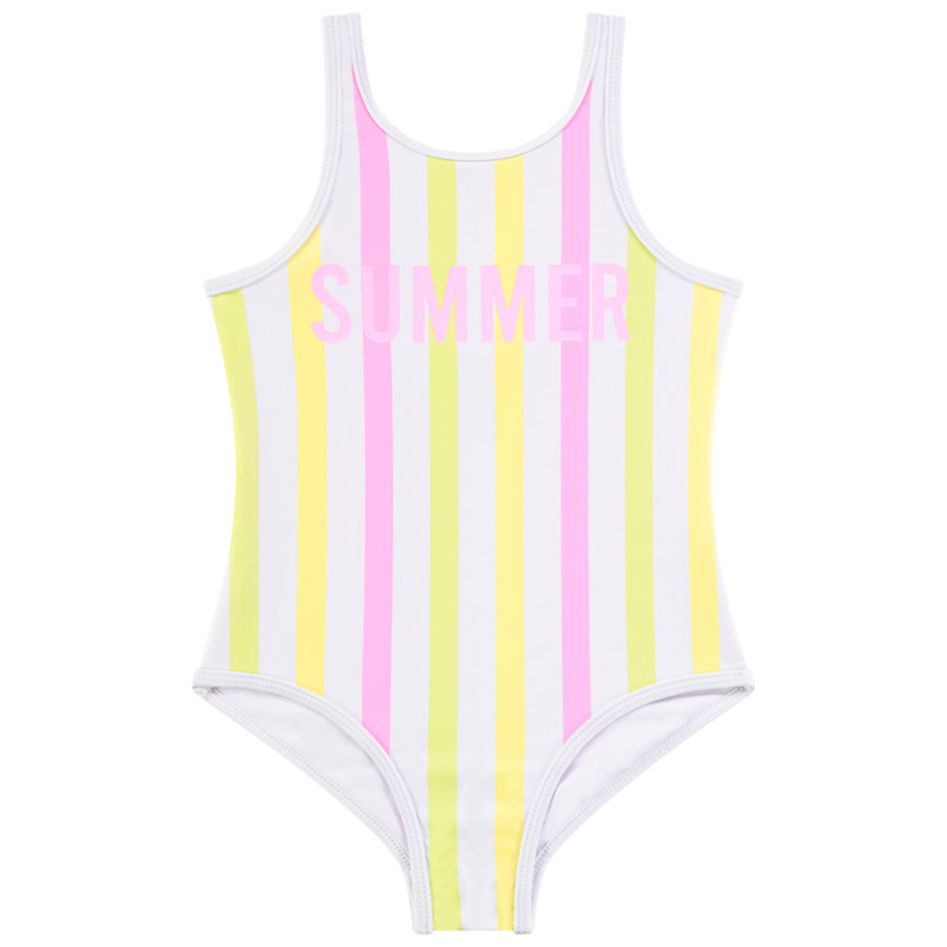 Αθλητικό μαγιό 1 κομμάτι με ρίγες τριών χρωμάτων για κορίτσι 