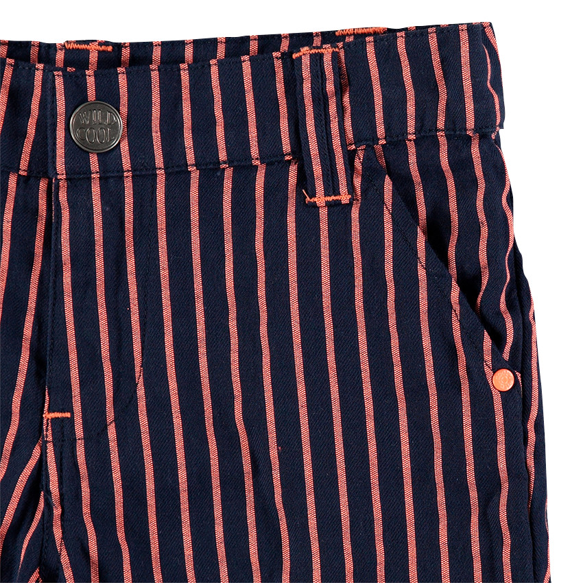 Βαμβακερή βερμούδα με λωρίδες που κάνουν αντίθεση 