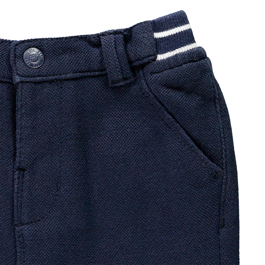 Pantalon piqué bleu marine pour bébé garçon 