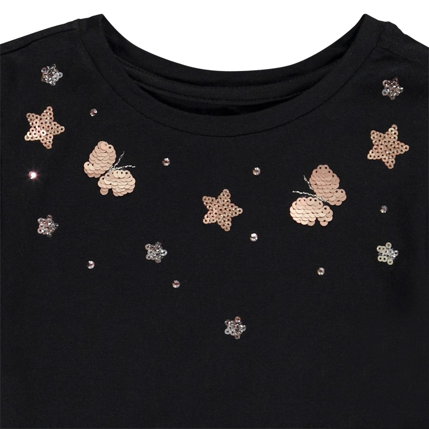 T-shirt manches longues en jersey fantaisie pour fille Main T-shirt manches longues en jersey fantaisie pour fille