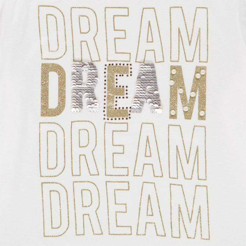 T-shirt μακρυμάνικο με σχέδιο με παγιέτες για κορίτσι Main T-shirt μακρυμάνικο με σχέδιο με παγιέτες για κορίτσι