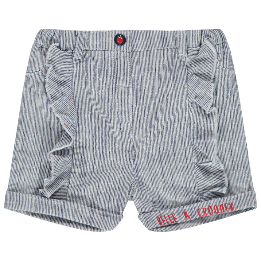 Σορτσάκι με λεπτές ρίγες και βολάν 