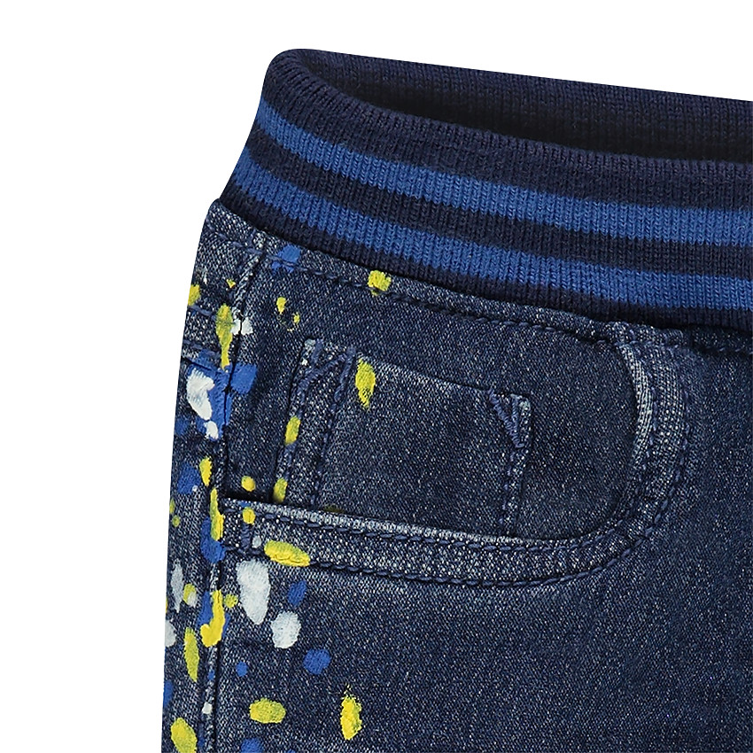 Βερμούδα με όψη ντένιμ και στάμπα πιτσιλιές μπογιάς 