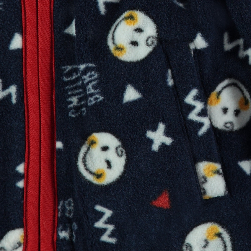 Ζακέτα φλις με μοτίβο ©Smiley σε όλη την επιφάνεια 