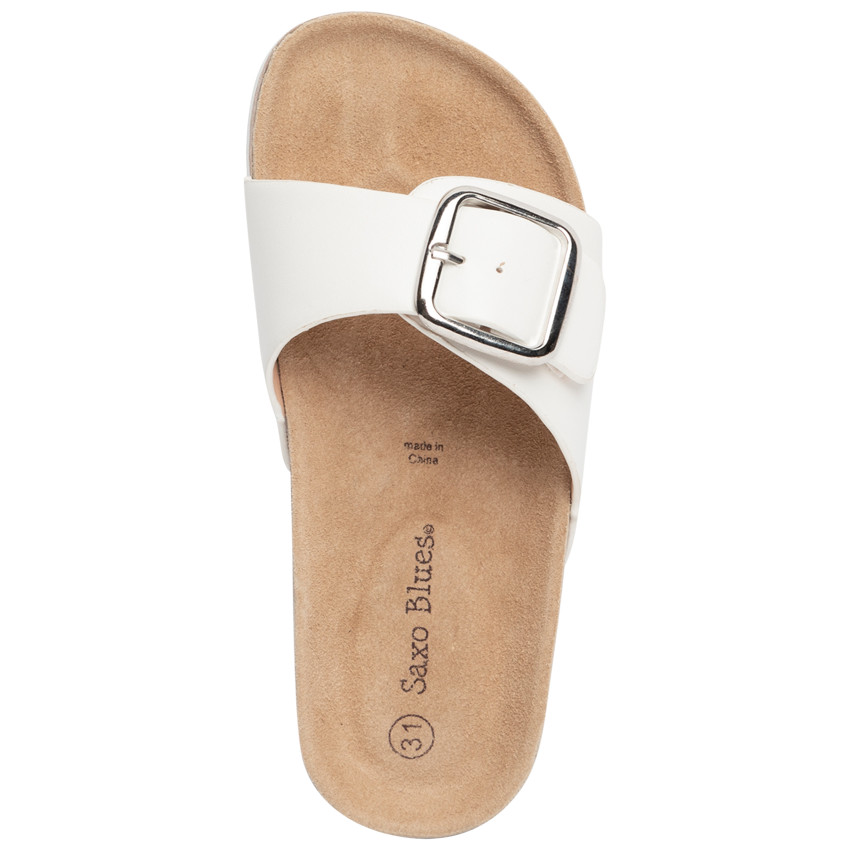 Sandales blanches à bride avec boucle pour fille 