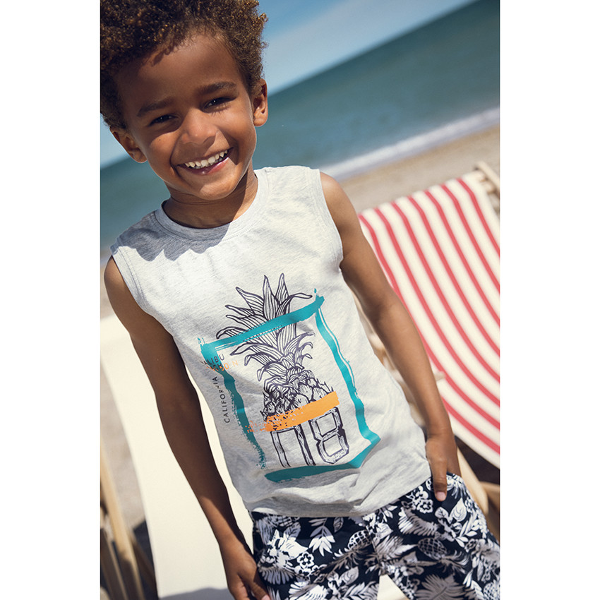 Βερμούδα βαμβακερή με σχέδιο floral σε όλη την επιφάνεια 