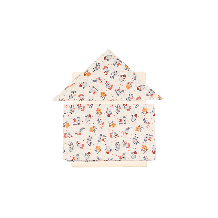 Σετ Σεντόνια 3τμχ Βαμβακερά Κούνιας 100x160εκ. Τερακοτα 