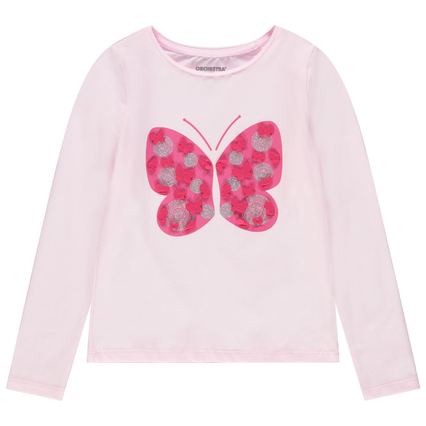 T-shirt manches longues uni print papillon  Additional T-shirt manches longues uni print papillon
