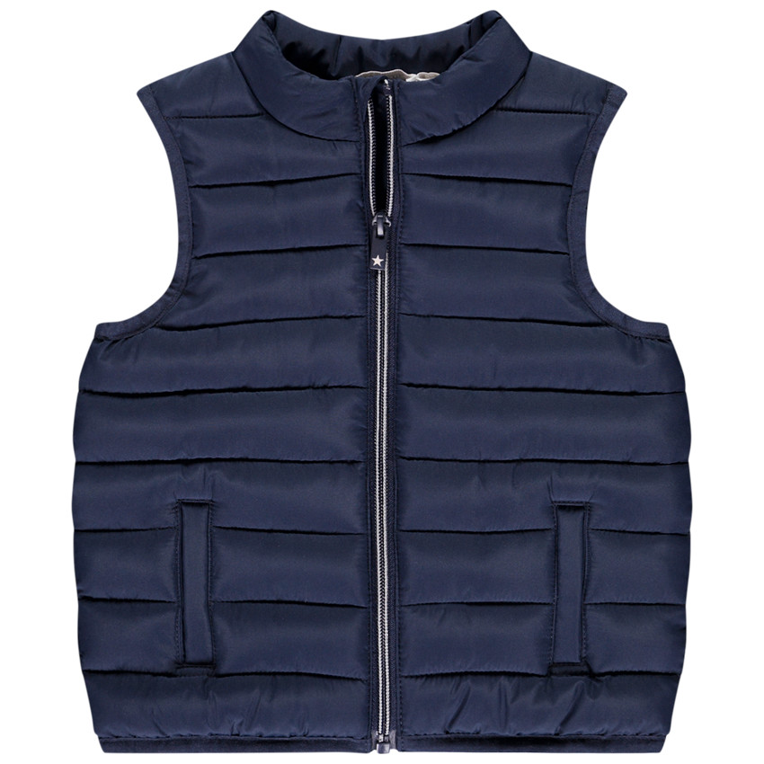 Αμάνικο μπουφάν από μαλακό ύφασμα για bebe αγόρι 