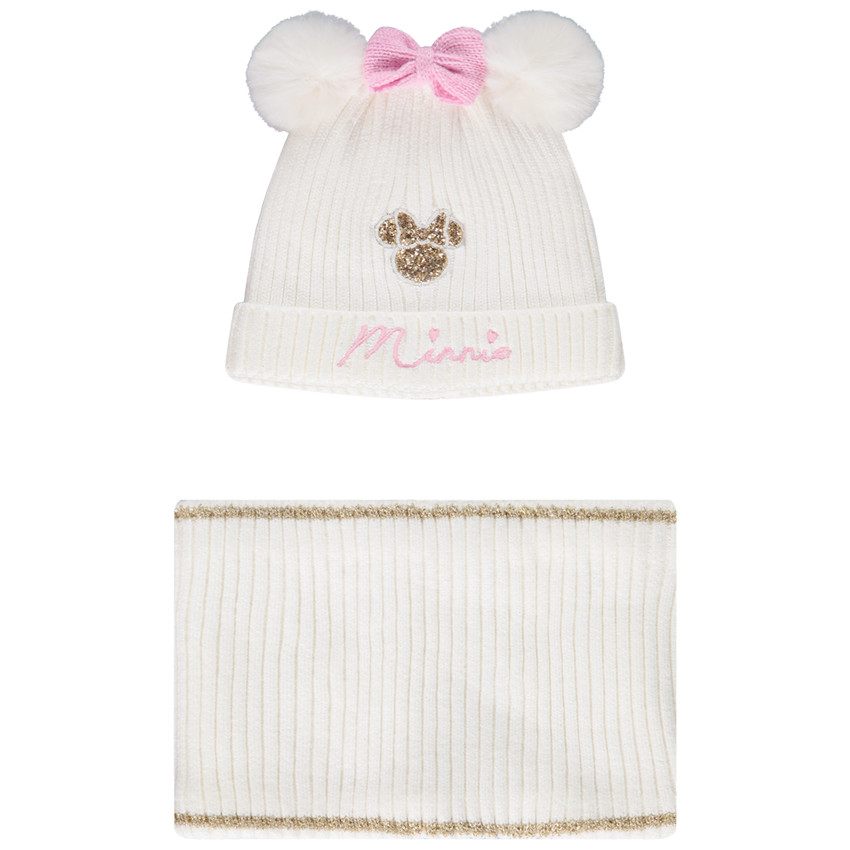Ensemble en tricot bonnet + snood Minnie Disney pour fille 