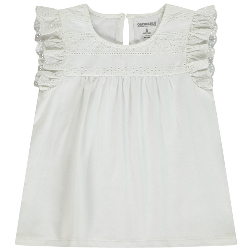 Κοντομάνικο μπλουζάκι με αγγλική δαντέλα για κορίτσι  Additional Κοντομάνικο μπλουζάκι με αγγλική δαντέλα για κορίτσι