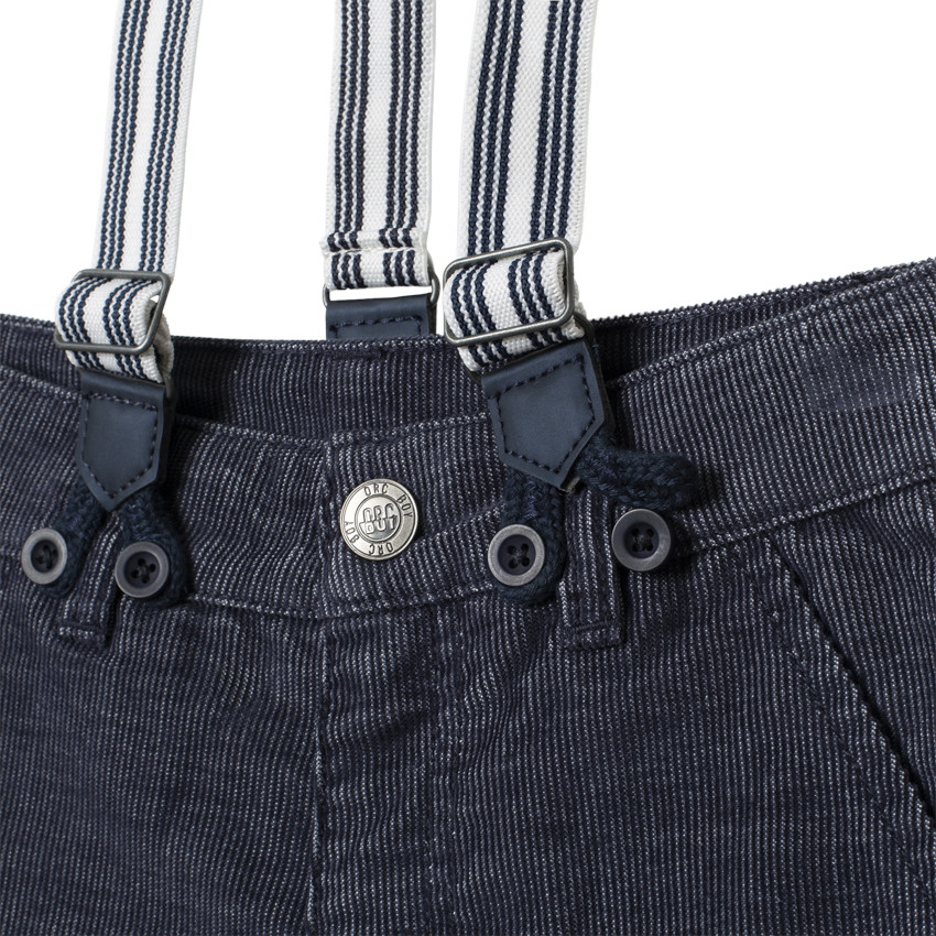 Pantalon en velours à bretelles amovibles  