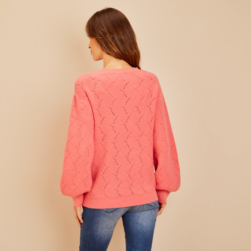 Pull oversize en tricot fantaisie pour femme 