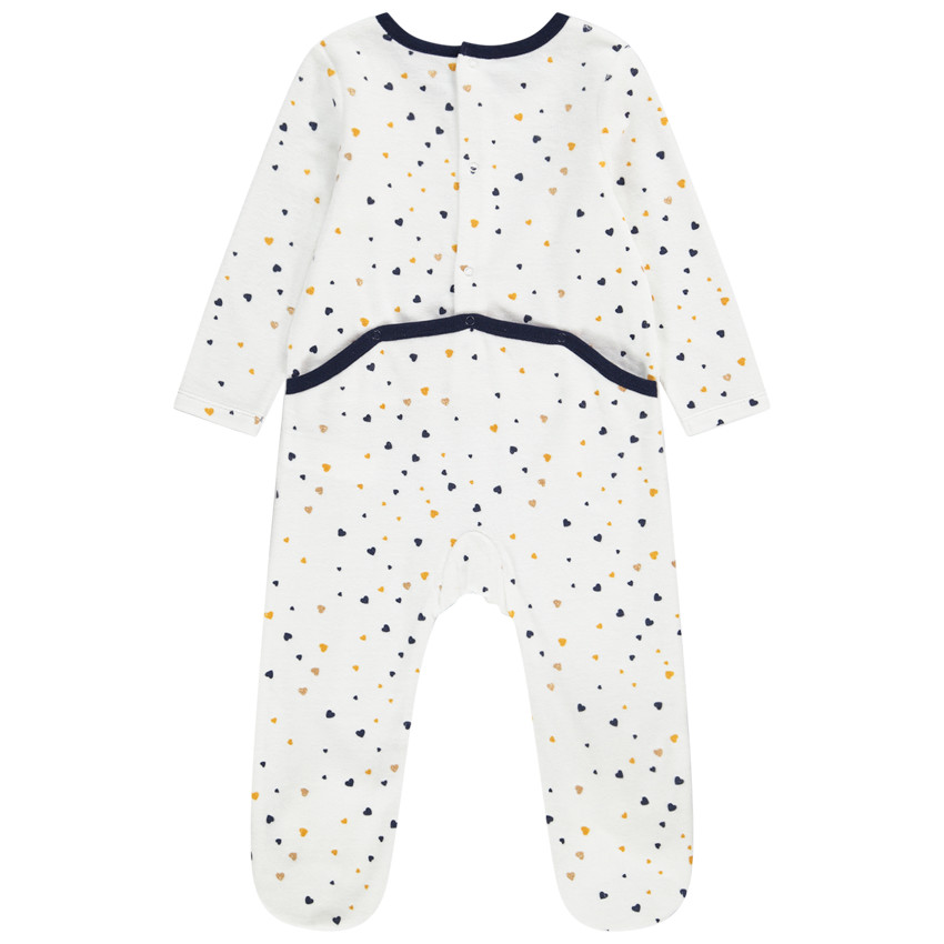 Lot de 2 dors-bien en velours imprimé coeurs pour bébé fille Main Lot de 2 dors-bien en velours imprimé coeurs pour bébé fille