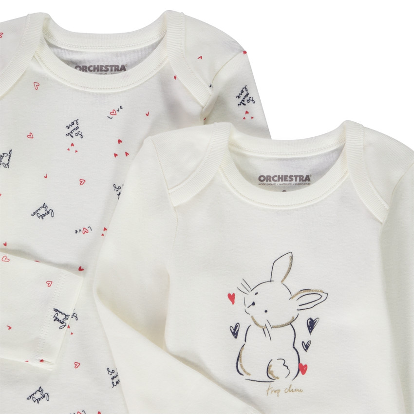 Σετ από 5 κορμάκια με μακριά μανίκια από jersey για bebe κορίτσι 