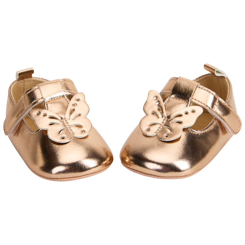 Μπαλαρίνες χρυσές με σχέδιο πεταλούδα για κορίτσι 