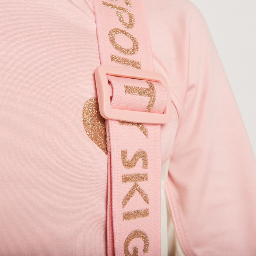 Pantalon de ski imprimé à bretelles amovibles pour fille 