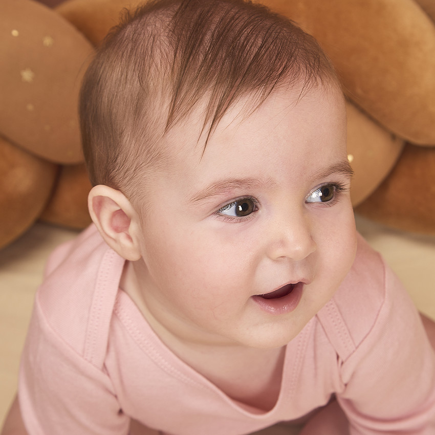 Σετ 5 μονόχρωμα bodies με μακριά μανίκια για bebe κορίτσι 