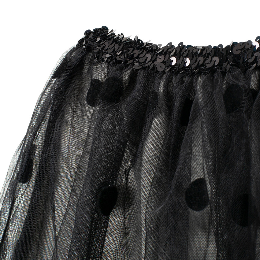 Jupe en tulle à pois et taille en sequins  Additional Jupe en tulle à pois et taille en sequins