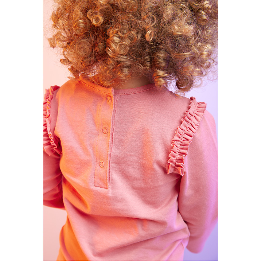 T-shirt μακρυμάνικο με ruché σχέδιο με glitter για bebe κορίτσι 