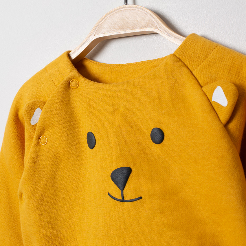 Σετ δίχρωμο σχέδιο ourson με μήνυμα στο πίσω μέρος για bebe αγόρι 