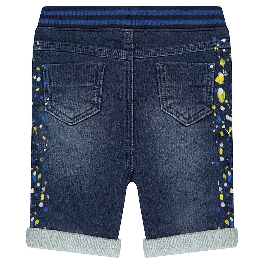 Βερμούδα με όψη ντένιμ και στάμπα πιτσιλιές μπογιάς 