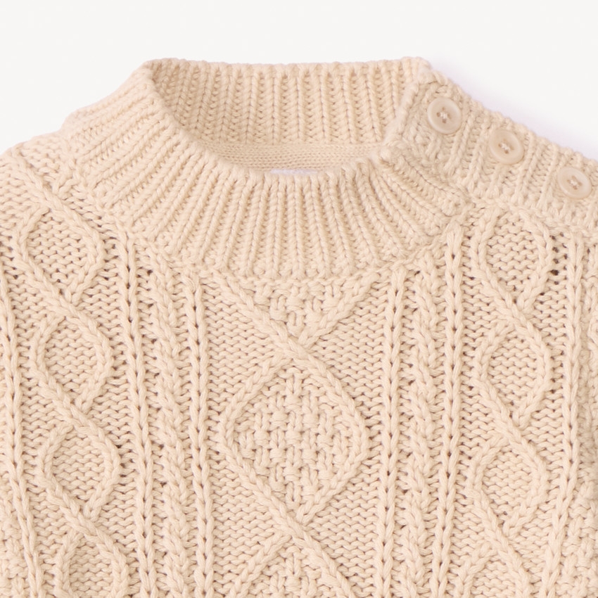 Πλεκτό πουλόβερ με σχέδιο και ψηλό γιακά για μωρό αγόρι 