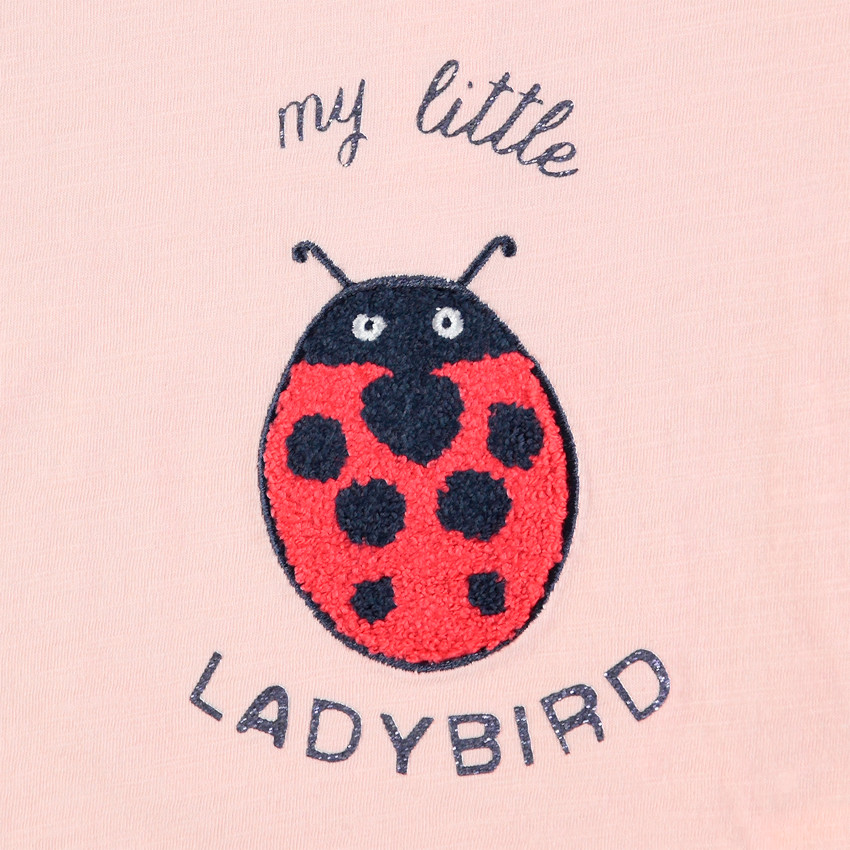 T-shirt manches longues volantées aux épaules motif coccinelle   Additional T-shirt manches longues volantées aux épaules motif coccinelle