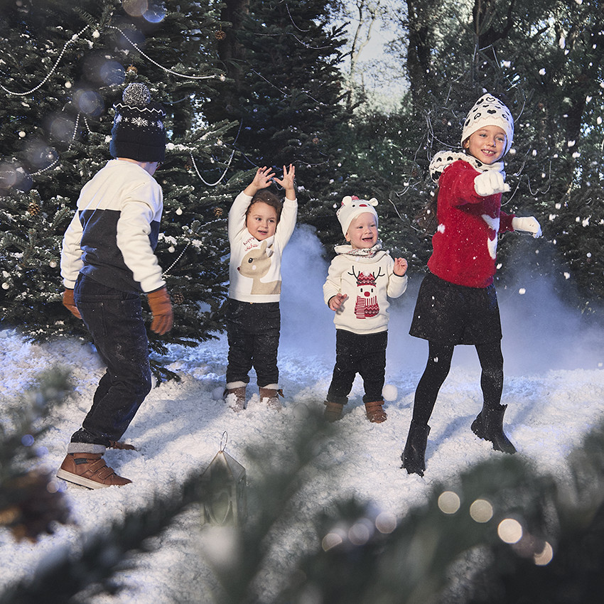 Πουλόβερ βελουτέ με κέντημα ελαφιού για μωρό αγόρι 