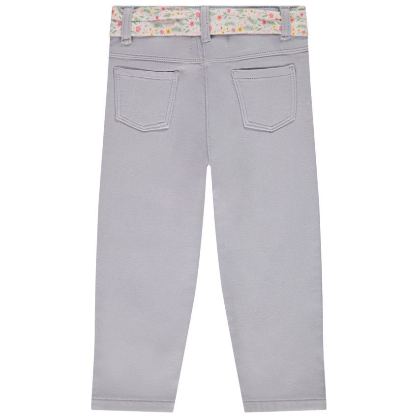 Τζιν ίσιο σε denim με ζώνη φουλάρι για bebe κορίτσι 