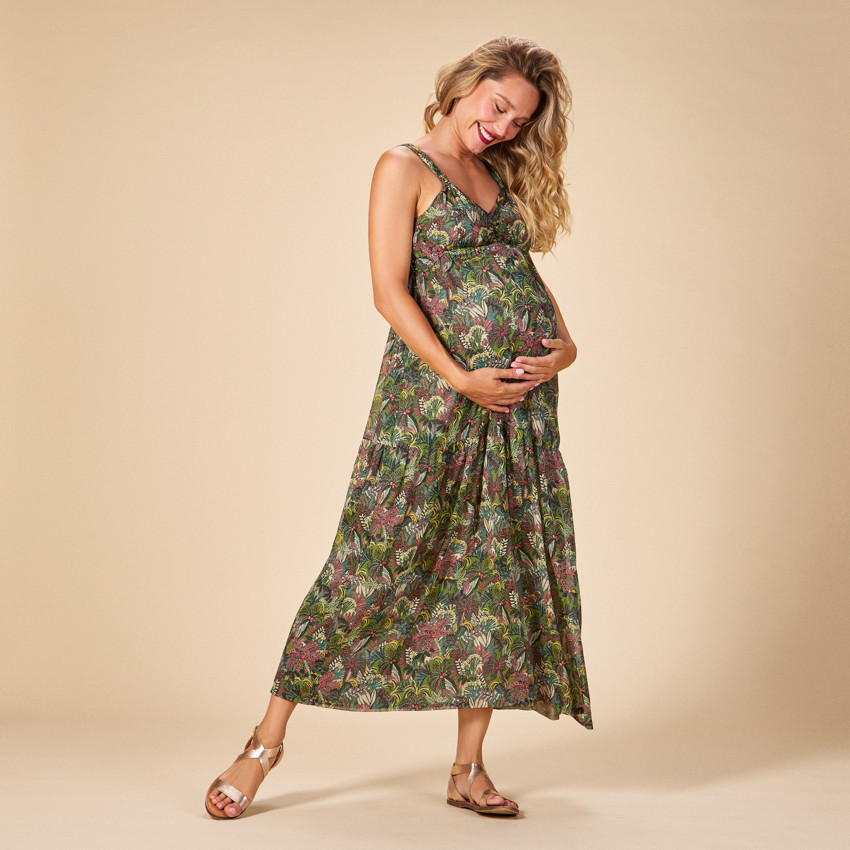 Robe longue sans manches imprimee jungle pour femme Premaman
