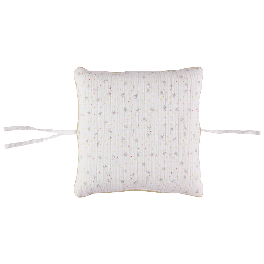 Διακοσμητικό μαξιλάρι από τετράγωνο ύφασμα, μετατρέψιμο σε προστατευτικό για κρεβάτι ή πάρκο 