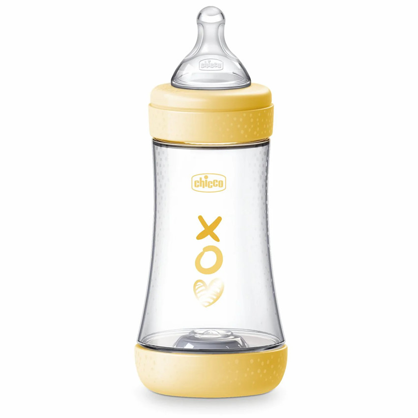 Chicco Perfect 5 Πλαστικό Μπιμπερό Κίτρινο 2m+ 240ml 
