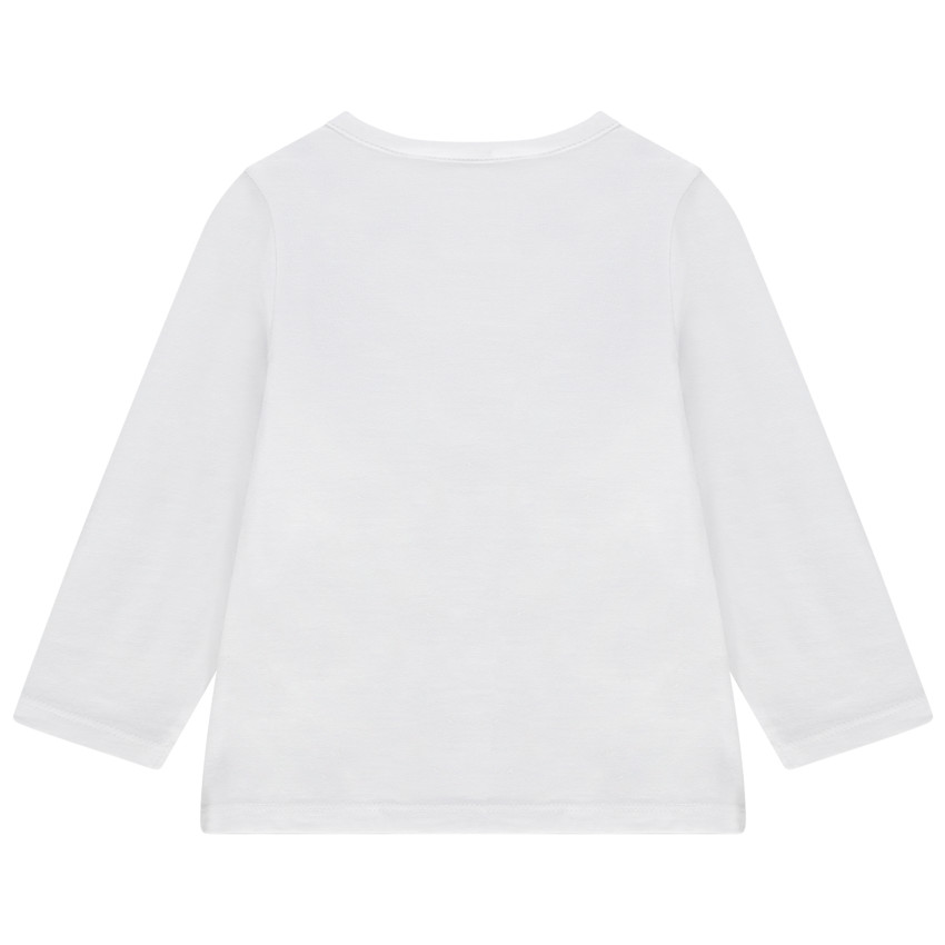 Κοντομάνικη μπλούζα από βιολογικό βαμβάκι με τυπωμένη γατούλα και σούστες στη λαιμόκοψη 