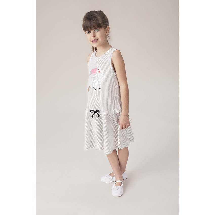 Αμάνικο φόρεμα από φανέλα με μοτίβο τουκάν από πούλιες 