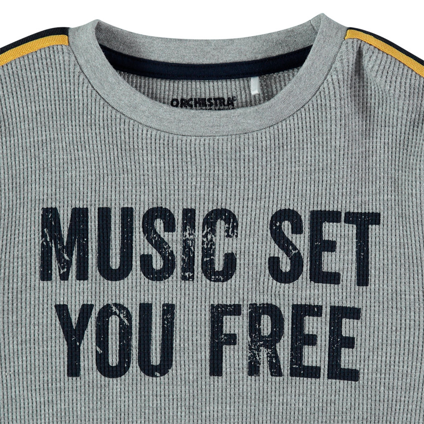 T-shirt manches longues à message printé Main T-shirt manches longues à message printé