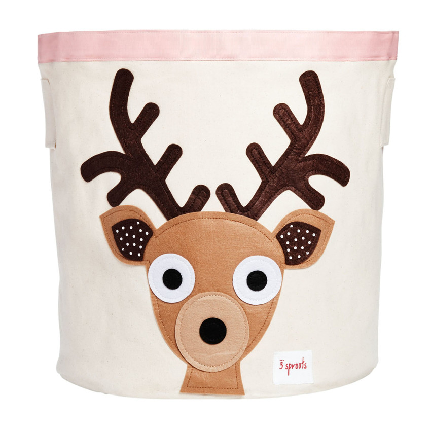 3 Sprouts Στρογγυλό καλάθι για τα παιχνίδια Ελάφι 