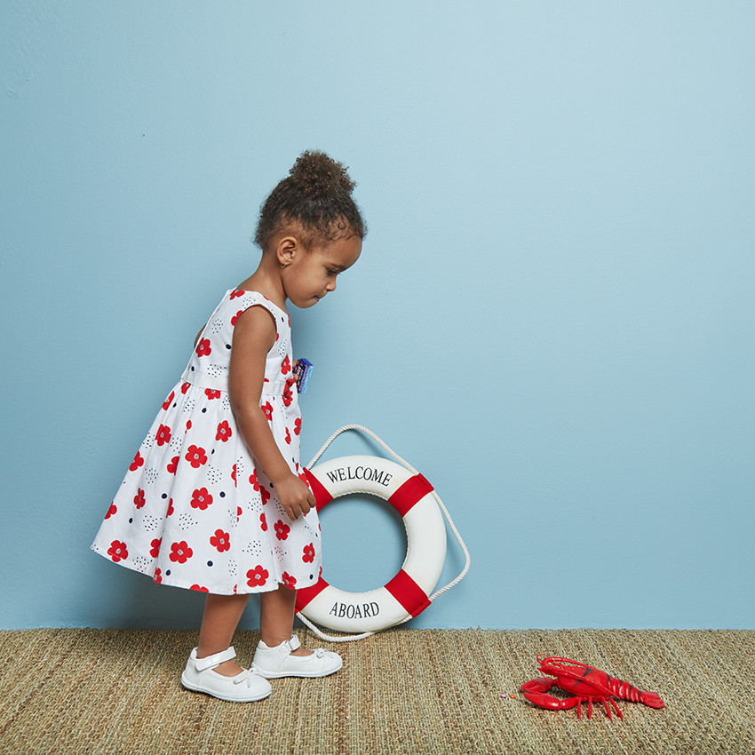 Φόρεμα κοντό με λουλούδια για bebe κορίτσι 