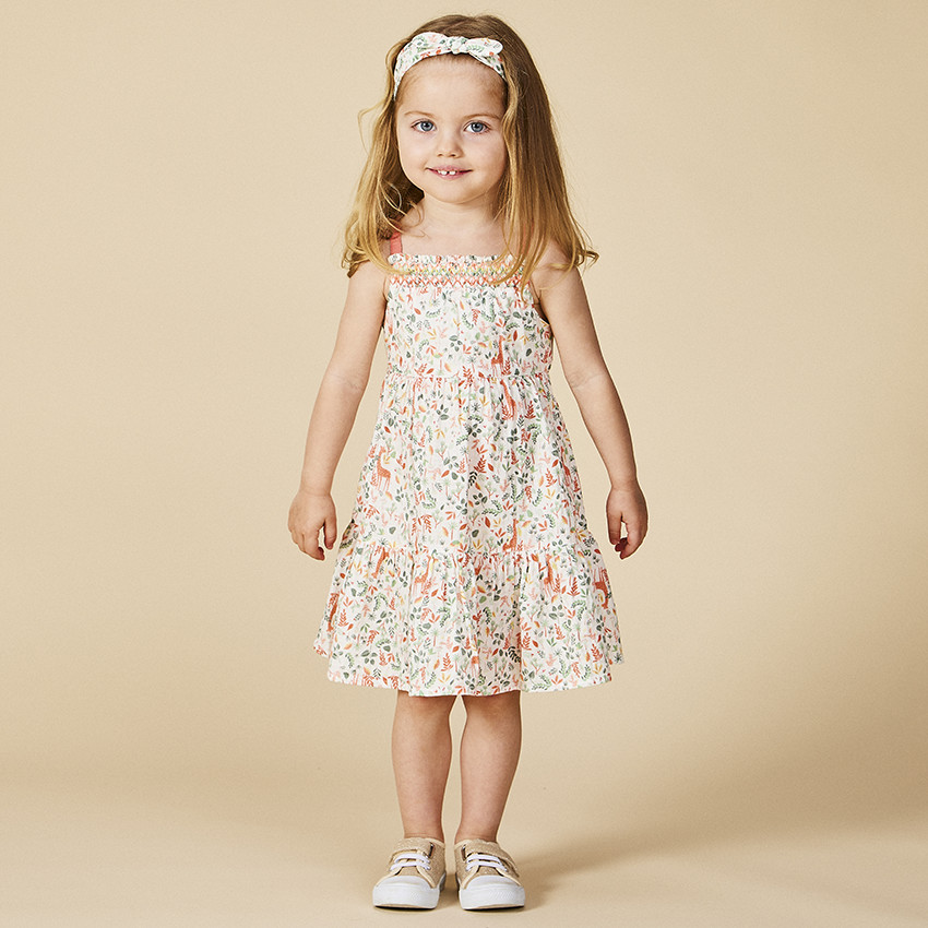 Σετ φόρεμα + κορδέλα με floral σχέδιο για bebe κορίτσι 