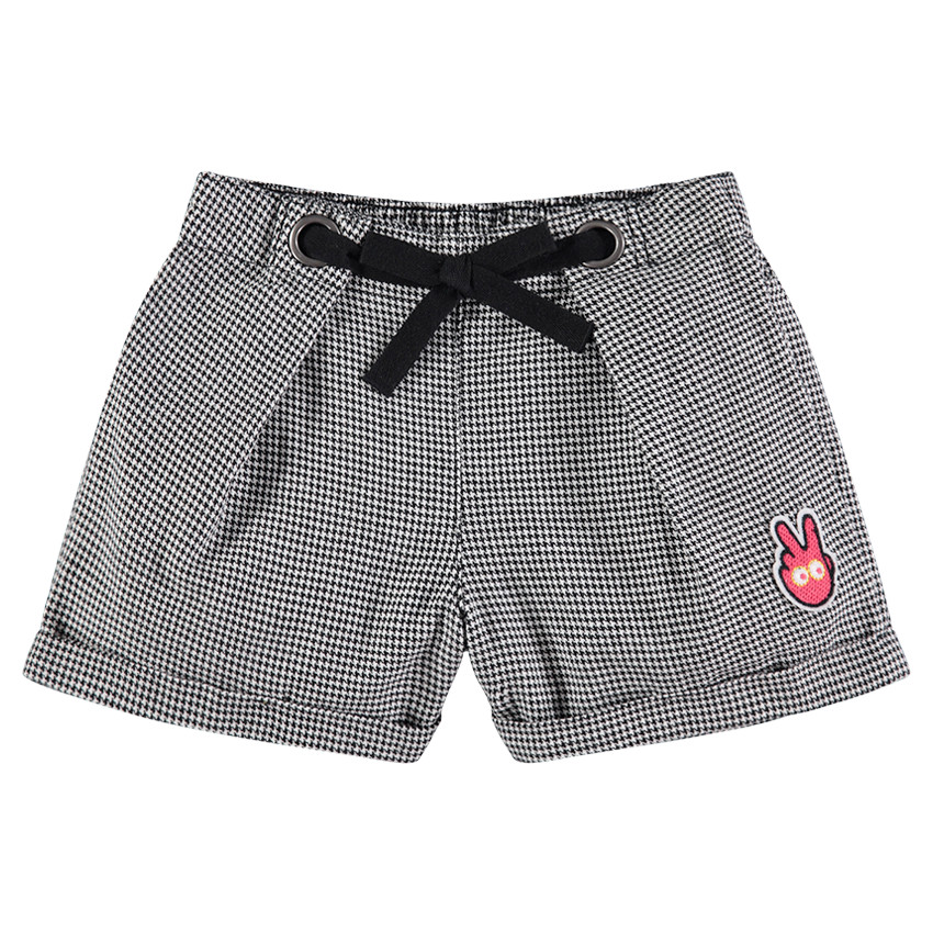 Σορτς με εμπριμέ μοτίβο πιε-ντε-πουλ και σήμα 